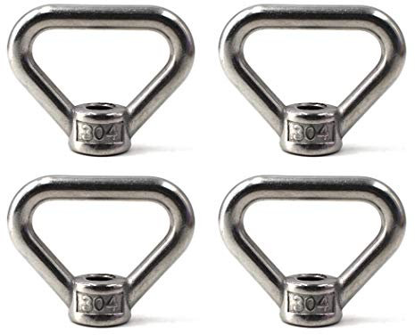 M12 Lifting Eye Nut Ring Triangle Shape Thread Eye Nut 304 Stainless Steel Nut Pack of 4