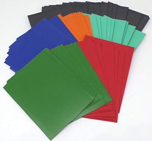 docsmagic.de 5 x 100 Premium Bi-Color Card Sleeves Mat Dark Blue Green Red Orange Mint/Black Standard Size 66 x 91 Kartenhüllen Schwarz