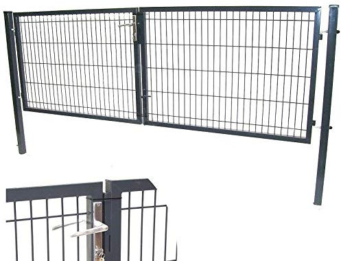 Q- Doppelflügeltor 300x100cm Gartentor AWZ 55727 Gartenzaun Tor Doppeltor Flügeltor