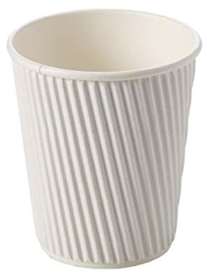 25 X 8oz Disposable White Paper Cups, Triple Walled Ripple Cups for Coffee, Tea and Other Drinks Hot and Cold Disposable Tableware