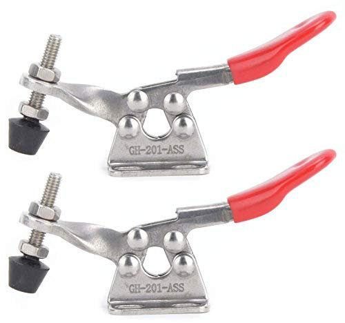 Horizontale horizontale Schnellspanner-Klemmklemme aus Edelstahl 304, Kapazität 60 lbs, GH-201-ASS, (2er-Pack)