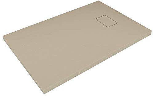 Plato de ducha efecto piedra con valvula incluida H. 2.6 cm - 70 x 110 Tortola