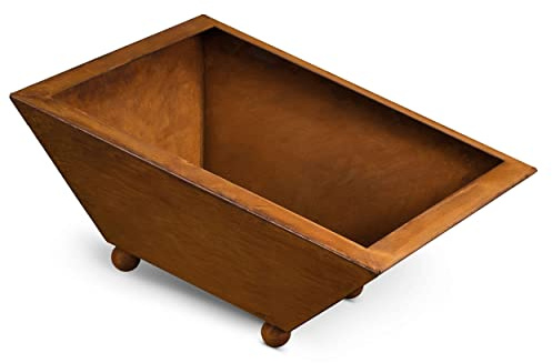 Rostikal Cortenstahl Pflanzschale eckig 40x40x15 cm - Gartendeko für draußen wetterfest - Blumenschale Edelrost Vintage für Garten, Balkon und Terrasse