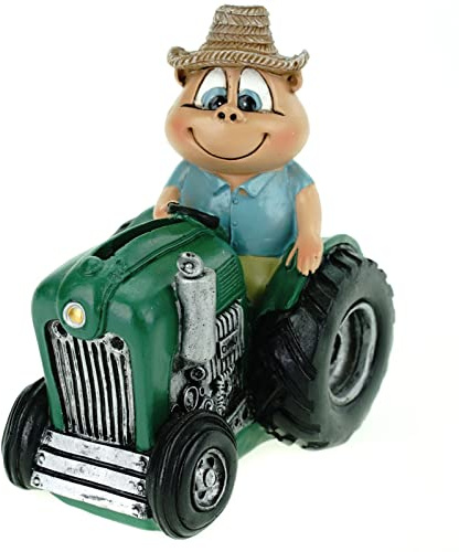 Udo Schmidt Spardose Bauer auf Traktor 15 cm Bauernhof Träcker