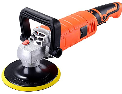 Geevorks 1580W Pulidora Coche,Máquina Pulidora 7 velocidades Variable 500-3300r/min y 5M Cables para Automóvil,Carpintería,Industria del Mueble,etc.