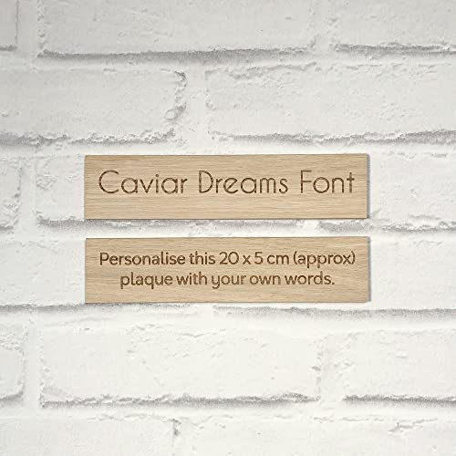 CutnCraft Designs Personalised wooden plaque sign bespoke childs bedroom door custom text Solid Oak - Caviar Dreams Font