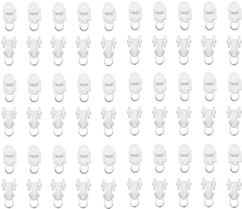 HASAYAKI Rodillos de riel de Cortina, portadores de Ruedas de Cortina con Pliegue Ondulado, Corredores de Cortinas Plegables, 60 Piezas (22x16mm / 0,87x0,63 Pulgadas) - Blanco