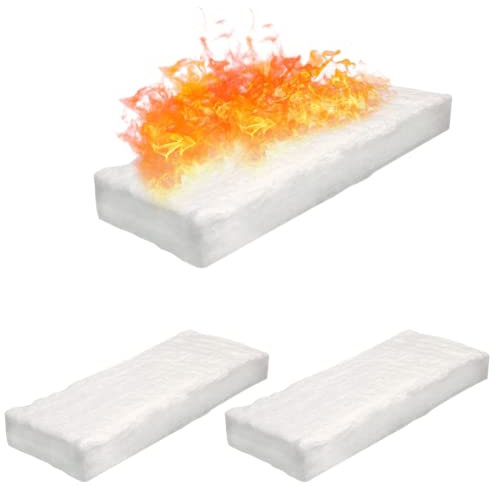 ZYWUOY Ceramic Sponge, 3Pcs Calcium-Magnesium-Silicate Fibres Firplace Firebox Safety Bio Fire for Bioethanol Fireplace 30×10×1CM