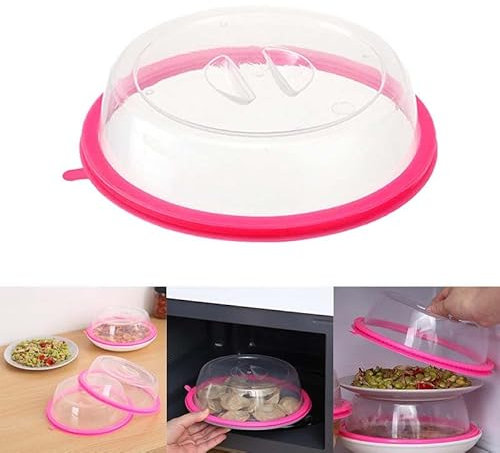 EHOTER Mikrowellen Abdeckung 20 cm Robust BPA Frei 2 STK Für Teller Mikrowellen Abdeckhaube Für Küche Hausfrau öldicht Lebensmittelecht Spülmaschinen Gefriergeeigne Hochwertige (1 STK)