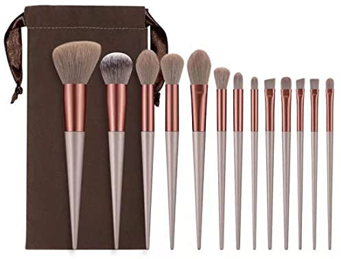 SJBAUTYO 13 Pièces Pinceaux Maquillages Professionnel Set,lot pinceau maquillage, de Pinceaux Maquillage Cosmétique Pinceaux Kit pour Ombre à Paupières,brun