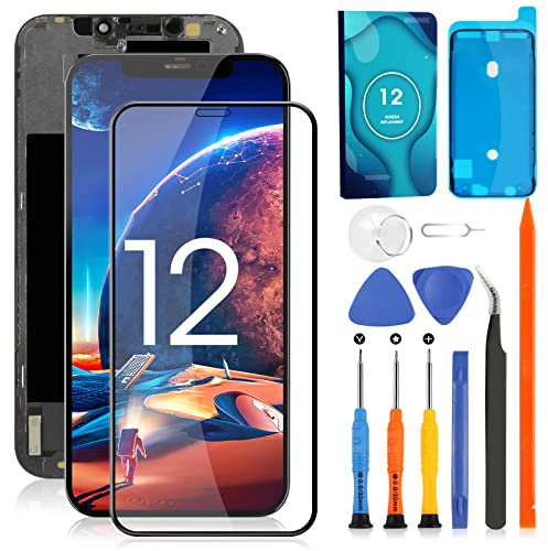 ARSSLY LCD Schermo per iPhone 12 / iPhone 12 PRO 6,1 Pollici Sostituzione Schermo A2402 A2404 Screen Replacement Digitizer Touch Screen Full Assembly con Riparazione Kit