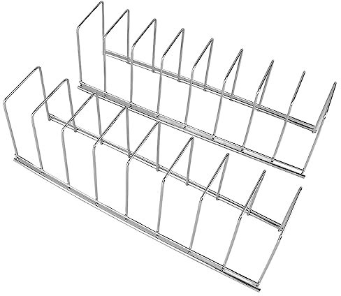2 Pezzi Scolapiatti Portapiatti, Coperchio Pentola Organizzatore Ciotola in Acciaio Inox Stendibiancheria Organizzatore Mensola per Prodotti Mensola da Tavolo Ciotola Portapiatti