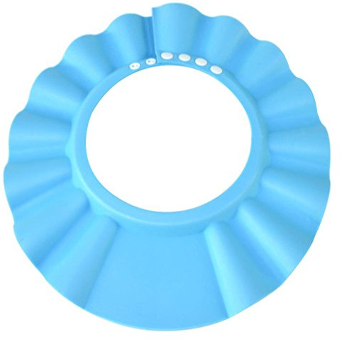 HOGOYE - Cuffia da doccia per bambini, sicura, per shampoo, doccia, vasca da bagno, morbida e regolabile, per bambini, colore: blu