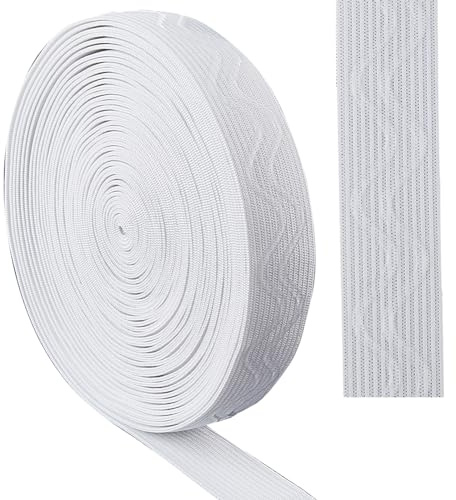 GORGECRAFT 8 Yards 20mm de Large Antidérapant Ruban Élastique Vague Silicone Élastique Gripper Bande Stretch Caoutchoucs Ceinture Élastique pour DIY Vêtement Couture Artisanat Blanc