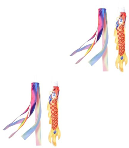 BESPORTBLE 2 Sätze Drachen flagge Karpfen flagge Outdoor- Regenbogen-Windsack-Flagge Ornament Flaggen hängendes Gartenverzierung draussen Banner Indikator Dekorationen Drachenfahne