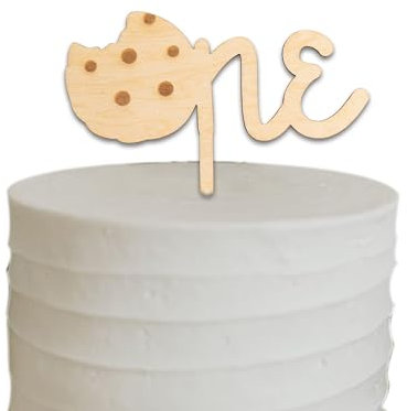 CIEQR Cake Topper, 1st Birthday, Wood, Charming Number One Design, Baby Shower, Baby Gender Reveal, Baby Birthday Party Decorations