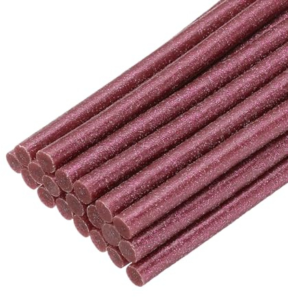 QUARKZMAN 20 Stück Heißklebesticks 7mm x 100mm Heißklebepistole Sticks Glitzer Rot, Glue Stick Heißkleber Klebesticks Heißklebestifte Klebestifte Bastelklebestifte für DIY Reparieren