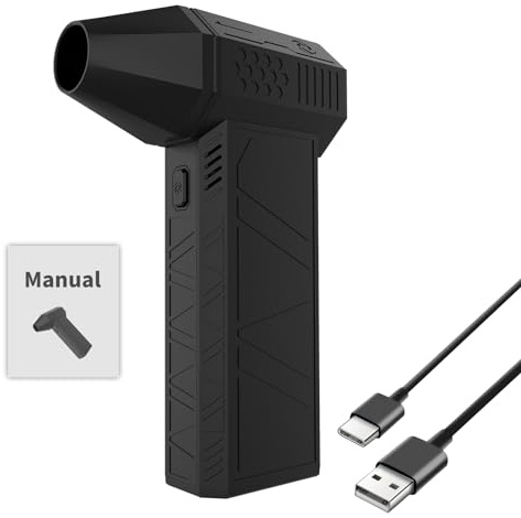 TICFOX Elektrische Staubgebläse, X3 Mini Turbo Jet Ventilator Turbo Gebläse 130000RPM Leistungsstarkes Gebläse 3 Gänge einstellbarer Air Duster mit 6000mAh Akku für PC Reinigungsset, Auto, Sofa