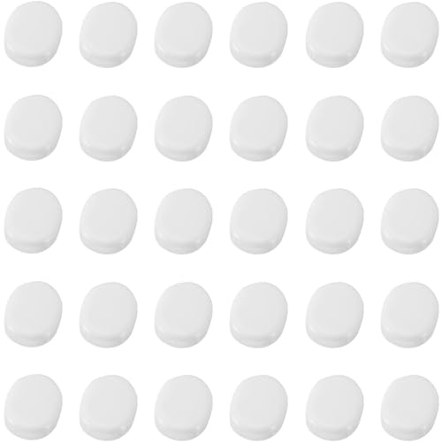 30 Stück Ohrring-Pads, Silikon-Clip-On-Ohrring-Verschlüsse, für Komfort, Clip-On-Ohrringe, Ohrclips, Kissen, Weiß, 8 x 10 mm