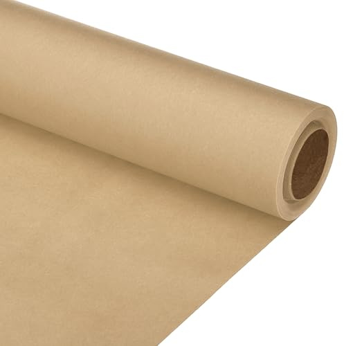 PATIKIL Zeichenpapierrolle 38cm x 8m Zeichenpapier 80 g/m² Papierrolle Kraftpapier Malpapier Skizzenpapier Bastelpapier für Staffelei Malen Handwerk Geschenkverpackung Braun