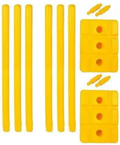 JaHaNa Sports Cricket Plastic Wickets (6 Wickets + 4 Bails + 2 Base) Stumps Set (Best for Practice &Gully Cricket)