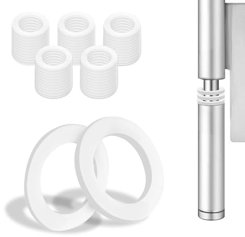 Fitschenringe Kunststoff Zimmertüren 52 Stück Unterlegscheiben Türscharnier 10 mm x 15 mm Montageringe Ohne Abriebspuren, 1mm 26 Pcs & 2mm 26 Pcs