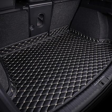 YUEDAM Car Leather Boot Mats für Tiguan R Line Edition 2020 2021 2022 2023 2024 2025, Kofferraum Schutzmatte Wasserdicht Kratzfest Non-Slip Mat Cargo Liner Carpet Innenraum ZubehöR