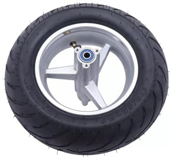 PIAOCAIYIN 110/50-6.5 Rear Wheel Tyre Tire, Pocket Rocket Bike w/Tyre Rim Hub Tube for 49cc 2 Stroke Mini Motor Bike, 10mm/0.39in Hole Inner Diameter, Black