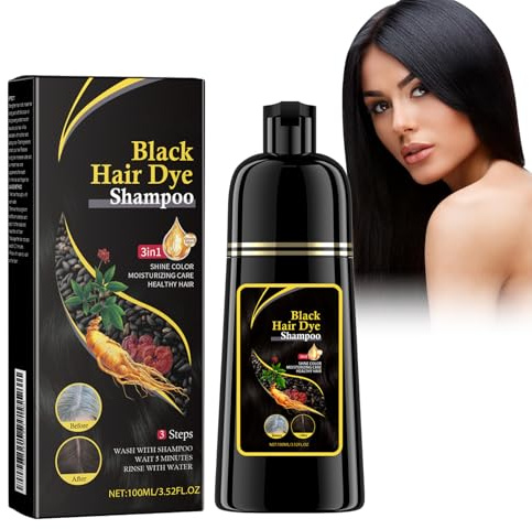 Hair Dye Shampoo, Natürliches Haarfärbeshampoo 3-In-1 Haarfarbe Haarfärbeshampoo Für Graues Haarfarbe Shampoo Für Graues Haar, Sofort-Haarfarben-Shampoo Instant Hair Color Für Männer Frauen (schwarz)