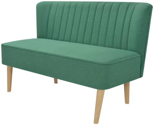 CINDERFUL Sofa Stoff 117 x 55,5 x 77 cm Grün,Gemütliches Zweisitzer Sofa für Entspannung und Komfort im Wohnzimmer Möbel, Wohnzimmer