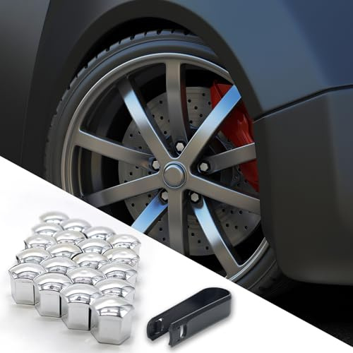 HIAHXC 20 Stück Radschraubenkappen, Radschraubenkappen Universal Radmuttern Kappen, Kappen für Radschrauben Auto Zubehör (19MM-Weiß)
