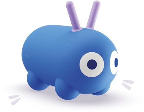 Quut - Skippi Animal Sauteur - Jouet Sauteur Gonflable - intérieur et extérieur - Pompe comprise - 35 x 46cm - Cadeau - Design - à partir de 12 Mois (Bleu Cosmique)