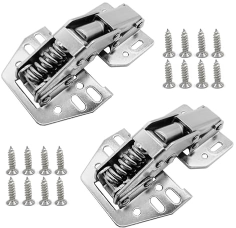 HAFRILY 2Pcs Cabinet Hinges Lift up Door Cabinet Hinges 90 Degree Kitchen Cabinet Cupboard Hinge with 16 Pieces Screws for Cupboard Wardrobe Doors Caravans Loft Hatch Capacity 30KG