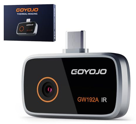 Thermal Camera for Android & iOS – 192×192 IR Resolution, 50° Wide-Angle Lens, USB-C, Ideal for Building Inspections, Electrical Testing & Pipeline Inspections (Includes Lightning Adapter)