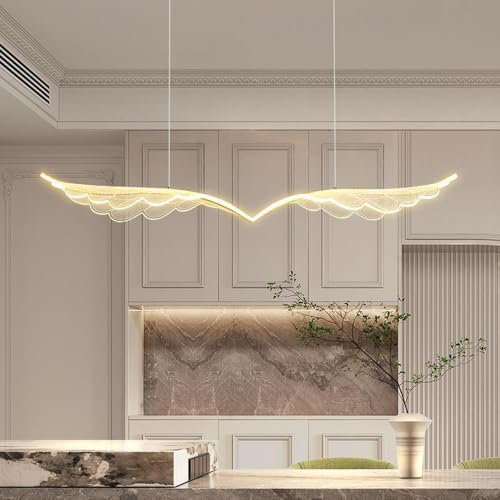 WLBHWL LED-Acryl-Lineare Pendelleuchte 47,3 ModernLED Wing Design Linearer Kronleuchter Nordic Minimalistische LED-Pendelleuchte Für Kücheninsel Bar Verstellbare Hängeleuchte Über Billardtisch