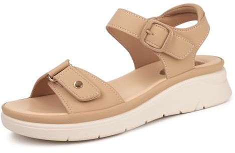 Ortho+rest sandaler damer ortopedisk massage promenadsandaler, Beige, 38 EU
