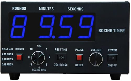 Temporizador de Gimnasio,Temporizador de Intervalo Fitnes LED, Temporizador de Intervalos de Boxeo Profesional, Tiempo de descanso de Entrenamiento Opcional para Casa Garaje,Blue