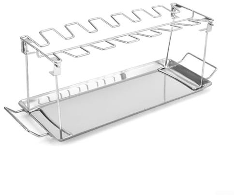 Vassoio con gambe e ali di pollo, supporto 2 in 1 in acciaio inox, per uso esterno e interno