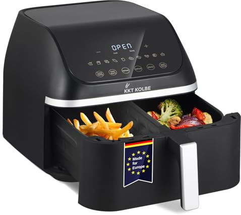 KKT KOLBE Friteuse à air chaud Airfryer 8,5 L – 10 programmes – 13 fonctions – très silencieuse – friture sans huile ni graisse – friteuse à 1 tiroir AF8500
