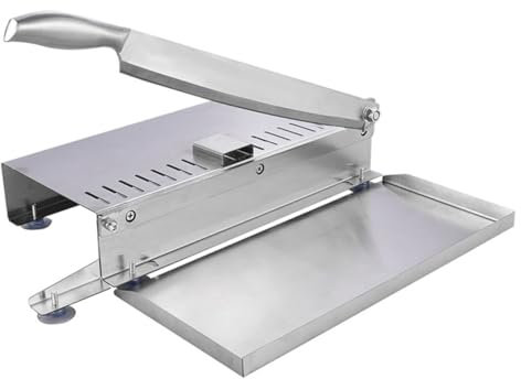 Mikinona Cortadora de Carne Manual para Congelados y Huesos, Cuchillo Carnicero Acero Inoxidable, Mango Ergonómico, Uso Doméstico y Profesional, Adecuado para Barbacoa y Cocina,