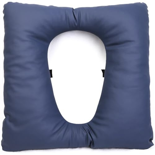 Rachlicy Alivio de la presión del Asiento del Inodoro Acolchado 16.5x16.5 Pulgadas Asiento Inodoro Suave Suave PU Cuero Impermeable al cojín fácil de Limpiar con Correa Adhesiva para ANC