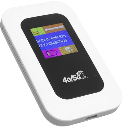 ASHATA 4G 5G WiFi Hotspot Móvil con Ranura de Tarjeta SIM, 300Mbps, Conecta hasta 10 Dispositivos, WiFi Portátil para Acampar de Viajes y RV, B1, B3, B5, B40 LTE