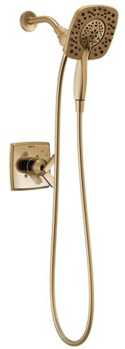 Delta Ashlyn 17 Series Dual-Function Shower Faucet Set with In2ition 2-in-1 Dual Shower Head with Handheld Spray, Gold 2-Handle Valve Trim Kit, Champagne Bronze T17264-I-CZ (Valve Not Included)