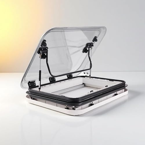 Portello di ventilazione per lucernario con LED, struttura in lega di alluminio, apertura a 70 gradi per una migliore ventilazione in camper, roulotte e barche