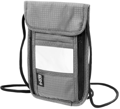 LXUEJIE Brustbeutel mit RFID Schutz, Anti-Diebstahl Unisex Reisegeldbeutel Wasserdicht Brustbeutel Herren Versteckter brusttaschefür Passport Kreditkarten Smartphone Münzen Geld(Schwarz) (Grau)