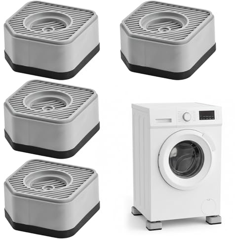 Lot de 4 Pied Anti Vibration Machine a Laver, Amortisseurs de Vibrations Lave Linge Universel Support Tapis Machines à Laver SéChoirs Et Meubles, Antidérapant, Faible Bruit, Amortisseur