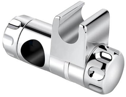 LifgWas Duschkopfhalterung für Duschstange, Verstellbarer Duschhalter aus ABS in Chrom Optik, Universell für Stangendurchmesser 22-25mm