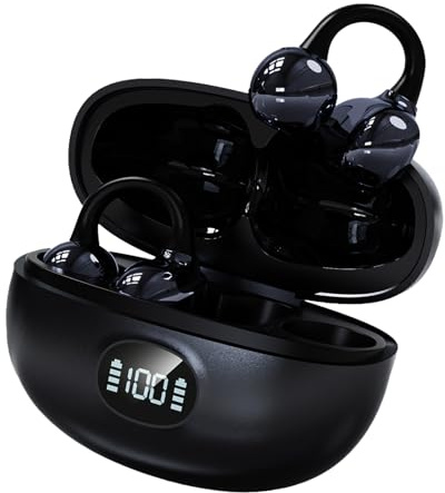 Sport Cuffie Bluetooth 5.4, Ultraleggero 4.3g, LED Schermo, Design Aperto, Stereo HiFi On Ear,50 ore di Riproduzione, Android & iOS,IPX5, Clip Orecchio Elegante Wireless Auricolari ad Alte Prestazioni