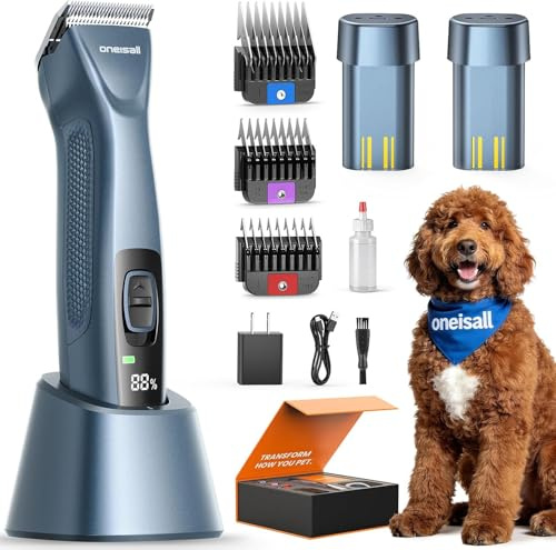 oneisall Professional Dog Clippers with Dual Battery