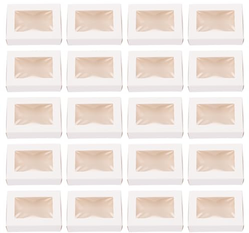 LABRIMP Geschenkboxen zur Kraftpapier mit Sichtfenster Kleine 30 Stück Kraftkarton aus Stabilem Aufbewahrung Praktisch und Vielseitig Partypartydekoration von Seife oder Schmuck für
